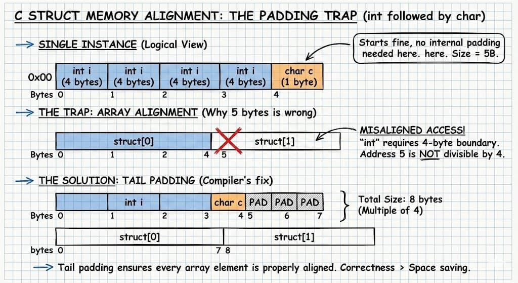 Why Reordering Structs Doesn't Always Fix Padding